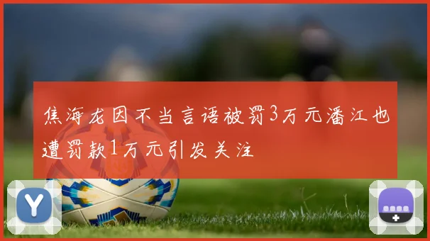 焦海龙因不当言语被罚3万元潘江也遭罚款1万元引发关注
